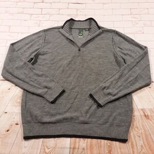 Stio 100% Merino‎ Wool Sweater Mens XL Pullover 1/4 Zip Gray Outdoor